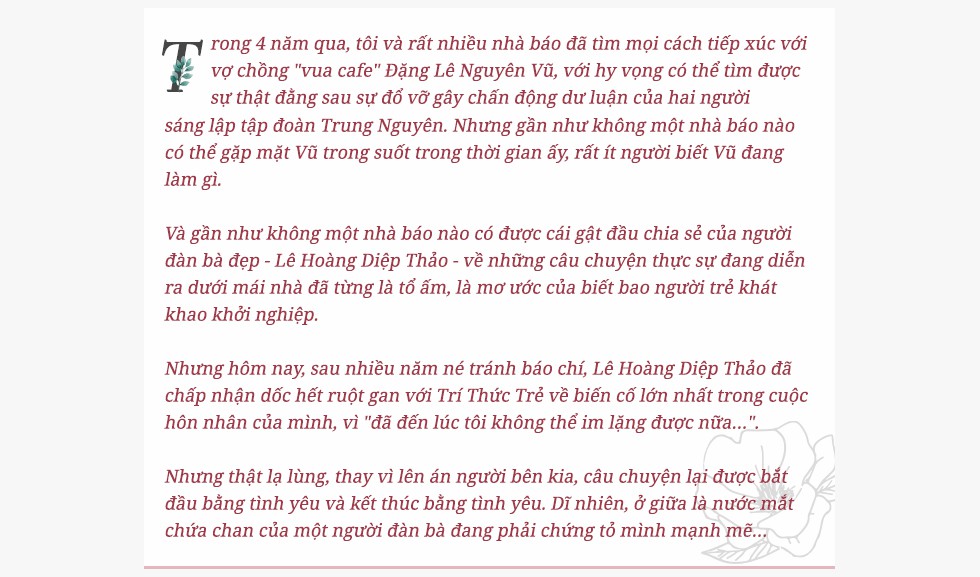 Bà Lê Hoàng Diệp Thảo: “49 ngày nhịn ăn đã cướp đi Đặng Lê Nguyên Vũ tuyệt vời của tôi” - Ảnh 1.