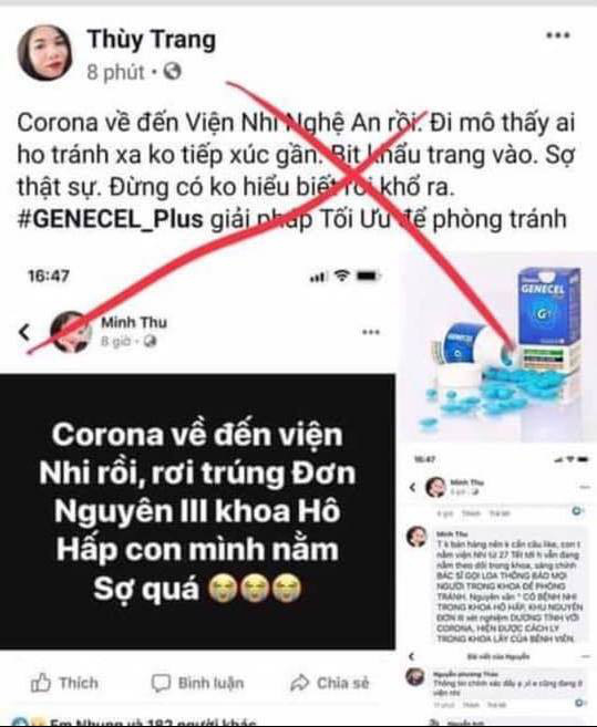 Đăng tin giả có người nhiễm Corona để bán thực phẩm chức năng - Ảnh 1.