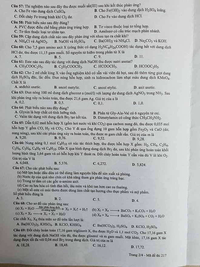 Cập nhật gợi ý đáp án thi môn Hóa học THPT Quốc gia 2019 tất cả các mã đề - Ảnh 7.