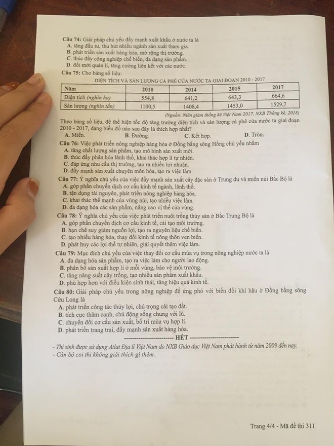 Cập nhật gợi ý đáp án thi môn Địa lý THPT Quốc gia 2019 tất cả các mã đề - Ảnh 9.