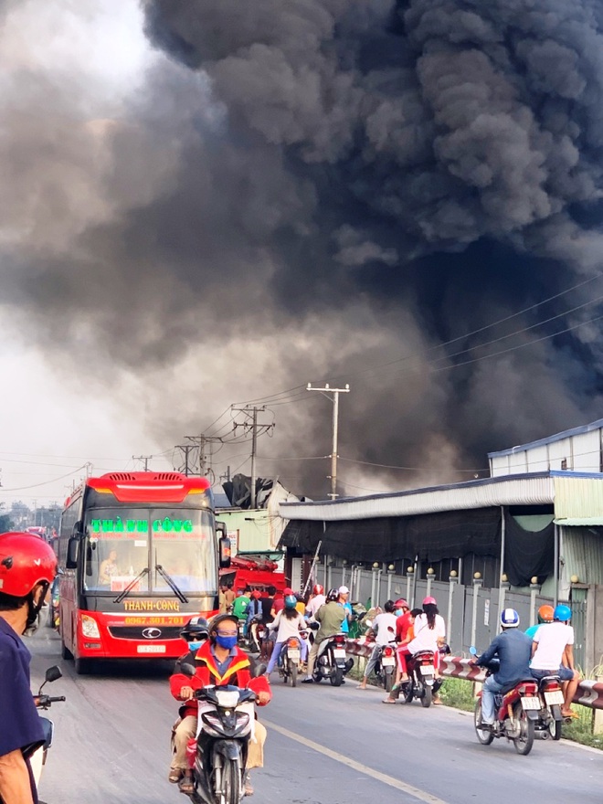 Cháy kinh hoàng ở tại công ty sản xuất bao xốp trái cây, thiệt hại khoảng 60 tỷ đồng - Ảnh 1.