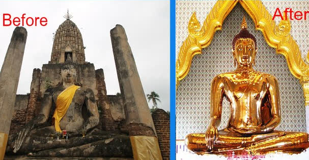 Xe cẩu đứt dây làm bức tượng Phật 5,5 tấn rơi xuống đất - Điều bất ngờ lộ ra khiến người chứng kiến kinh ngạc - Ảnh 1.