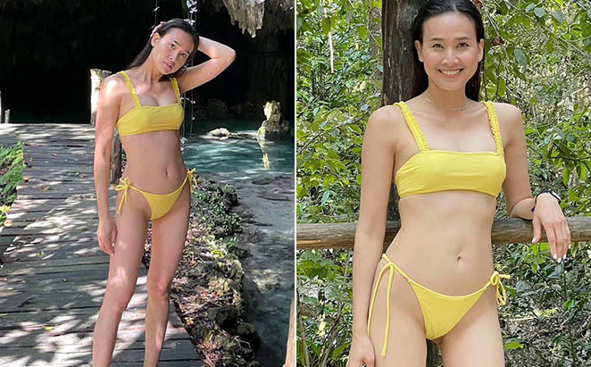 Tình cũ Bằng Kiều diện bikini, khoe vẻ gợi cảm ở tuổi 37