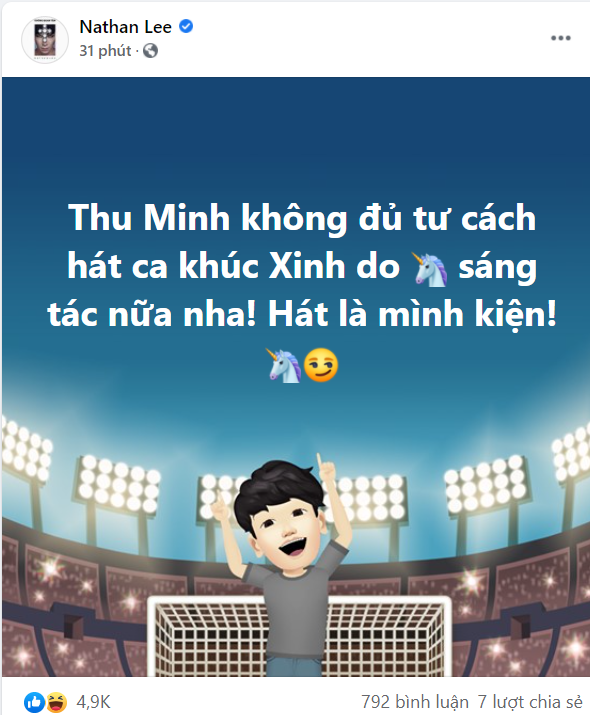 Nathan Lee tuyên bố sốc, nói Thu Minh không đủ tư cách hát ca khúc Xinh do mình sáng tác nữa - Ảnh 1.