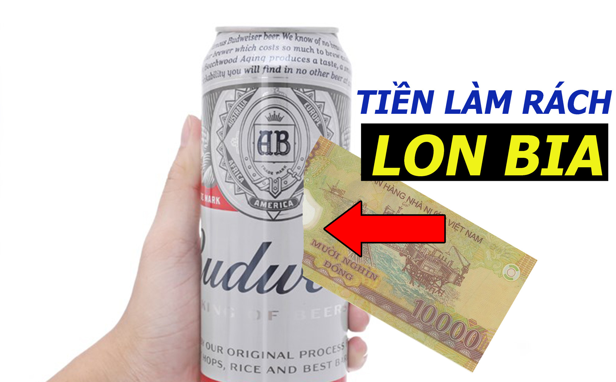 Làm thế nào để rạch lon bia chỉ với tờ tiền mệnh giá 10.000 VNĐ?