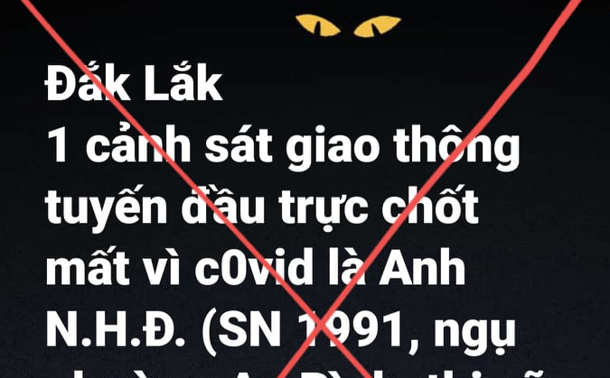 Truy tìm người đăng thông tin &quot;một CSGT trực chốt mất vì Covid-19&quot;