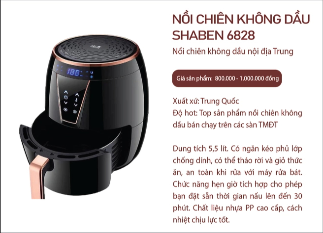 3 nồi chiên không dầu nội địa Trung: Giá trên dưới 1 triệu nhưng hiệu quả hoạt động “không phải dạng vừa” - Ảnh 5.