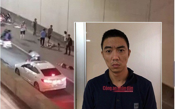 Bỏ chạy sau tai nạn ở hầm Kim Liên, tài xế xe Mercedes nói 'đi tìm biển số bị rơi'