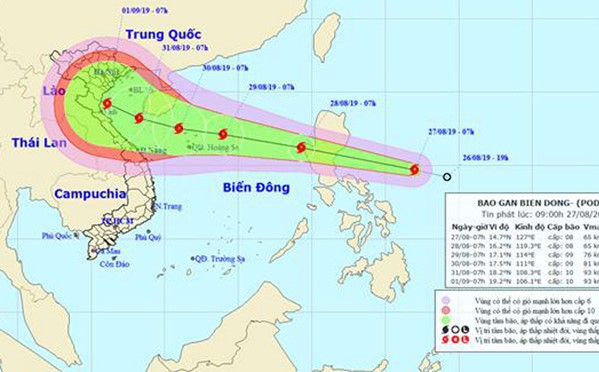 Bão giật cấp 10 có khả năng gây mưa rất to trong dịp nghỉ lễ 2/9