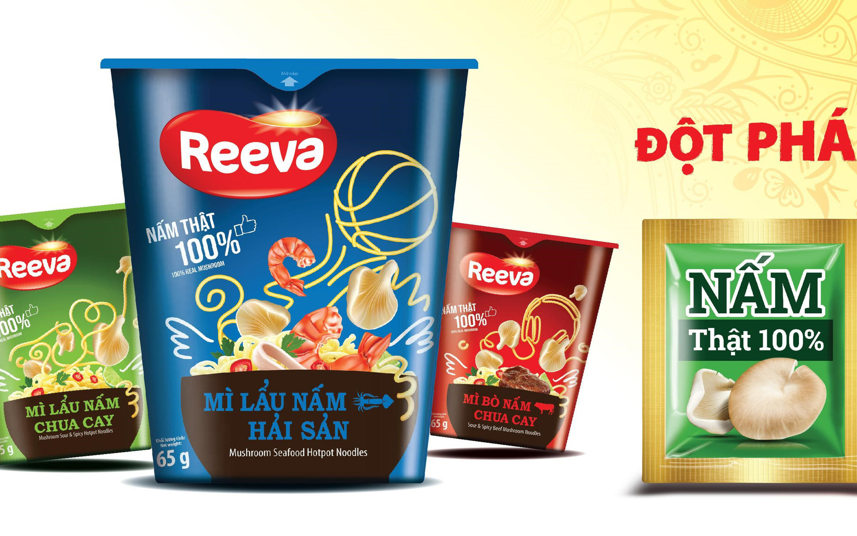 Đổi vị, bổ sung dinh dưỡng cho cả nhà với mì nấm bào ngư tươi Reeva
