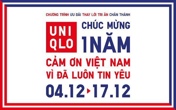 UNIQLO mang nhiều ưu đãi cho khách hàng kỷ niệm một năm đến Việt Nam