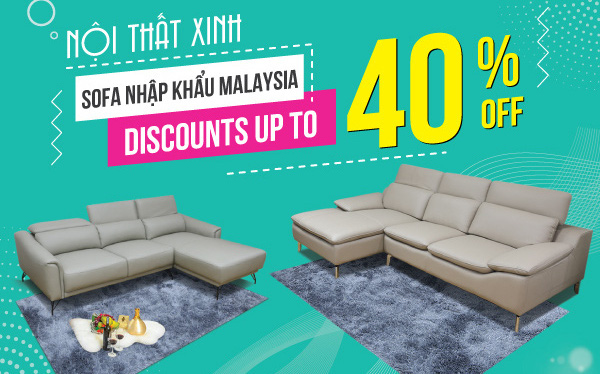 Khuyến mãi sofa da thật 100% giảm tới 40% từ Nội Thất Xinh