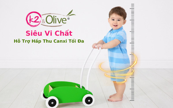 Vì sao K2&Olive được gọi là "siêu vi chất" hỗ trợ phát triển chiều cao tối đa cho trẻ?