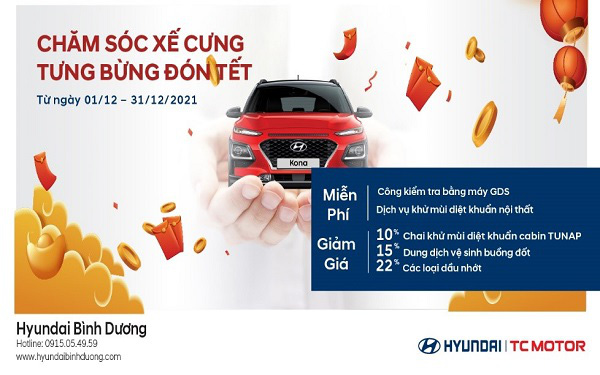 Chăm sóc xế cưng – Tưng bừng đón Tết cùng Hyundai Bình Dương