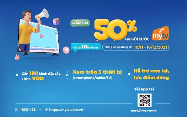 Truyền hình MyTV tung siêu khuyến mại khủng cuối năm, giá chỉ từ 10.000đ/tháng