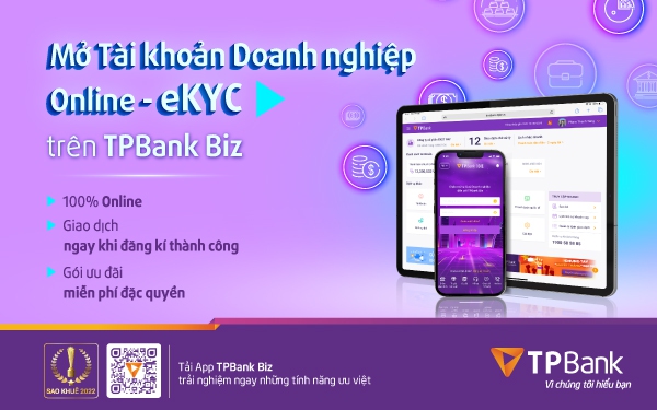 TPBank tiên phong mở tài khoản online bằng eKYC cho khách hàng doanh nghiệp