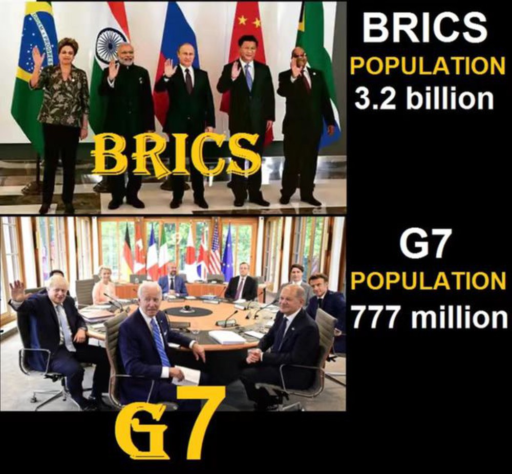 Phát ngôn viên Trung Quốc đăng tấm hình lạ: Chỉ ra điều mà BRICS có nhiều gấp 4 lần G7 - Ảnh 1.
