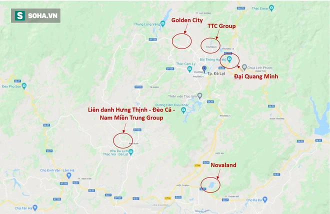 Các đại gia Đại Quang Minh, Novaland, Hưng Thịnh, TTC... phân chia Đà Lạt như thế nào? - Ảnh 1.