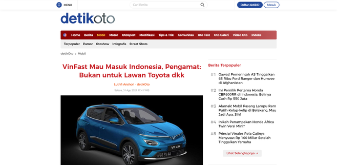 Báo chí Indonesia sôi sục vì VinFast: Chuyên gia nước bạn nói... nhầm về hãng xe Việt!? - Ảnh 1.