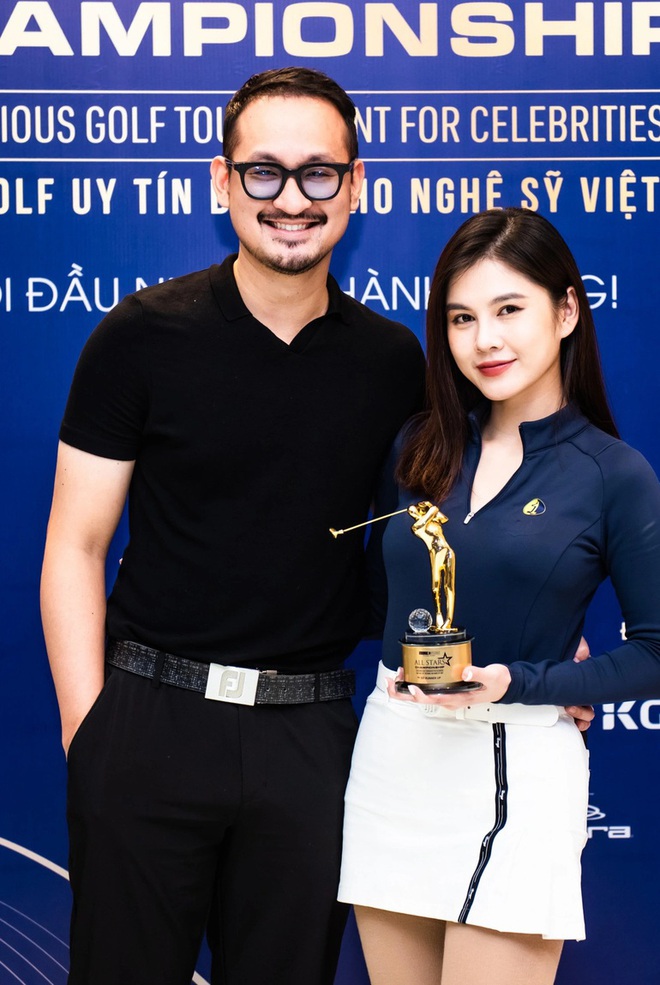 Hoa hậu Ngọc Hân được bạn trai tháp tùng đi thi đấu golf - Ảnh 3.